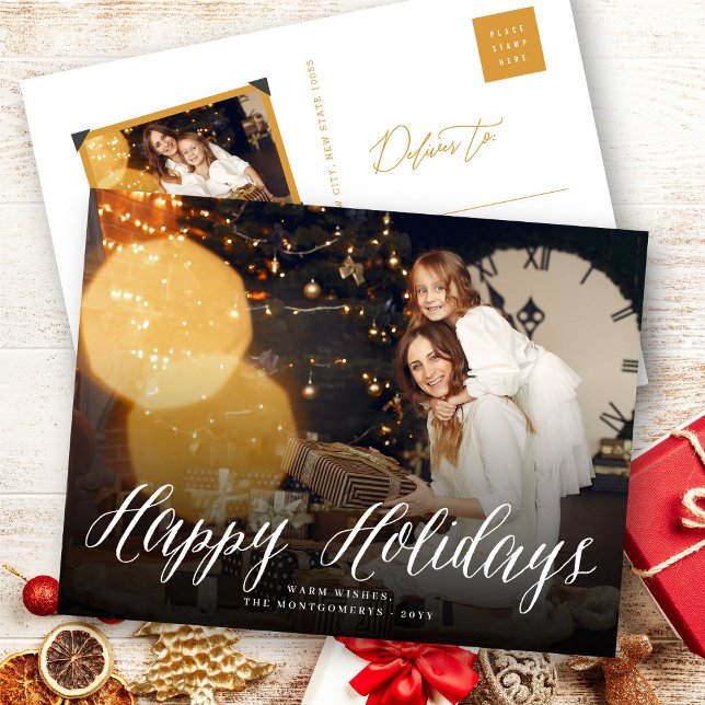 Cartes Pour Fêtes Annuelles Holidays Simple Script Modern Classic (Créateur téléchargé)