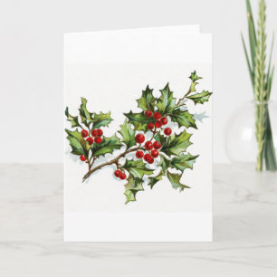 Cartes Pour Fêtes Annuelles Holly Berries 001