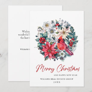 Cartes Pour Fêtes Annuelles Holly Berry Cardinal Christmas Salutation d'entrep