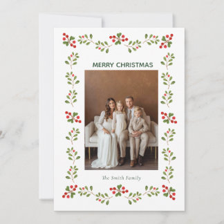 Cartes Pour Fêtes Annuelles Holly Berry Christmas Photo Holiday card