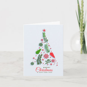 Cartes Pour Fêtes Annuelles Holly Berry Christmas Tree Salutation d'entreprise