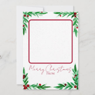 Cartes Pour Fêtes Annuelles Holly Christmas Card