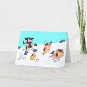 Cartes Pour Fêtes Annuelles Holly Cow, Laisse-Le Neiger !