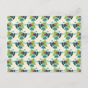 Cartes Pour Fêtes Annuelles Holly et Jingle Bells Motif de Noël rétro