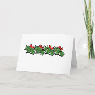 Cartes Pour Fêtes Annuelles Holly Feuilles, Holly Berries, couronne de Noël