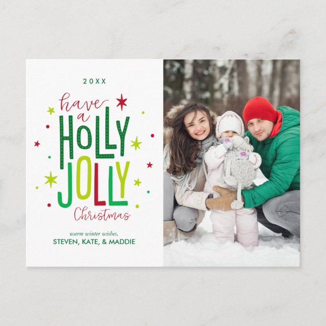 Cartes Pour Fêtes Annuelles Holly Jolly Christmas (Devant)