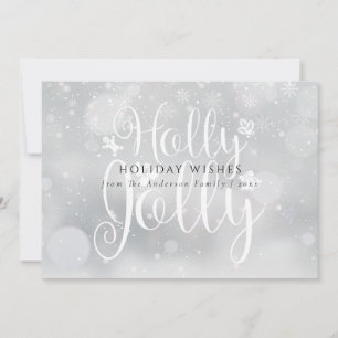 Cartes Pour Fêtes Annuelles Holly Jolly Hiver Frost Snowflakes Noël