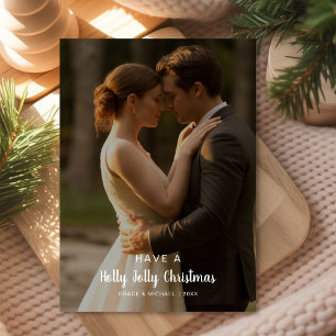 Cartes Pour Fêtes Annuelles Holly Jolly & Légèrement marié — Couple de Noël