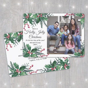 Cartes Pour Fêtes Annuelles Holly Jolly Noël 1 Photo Winter Foliing