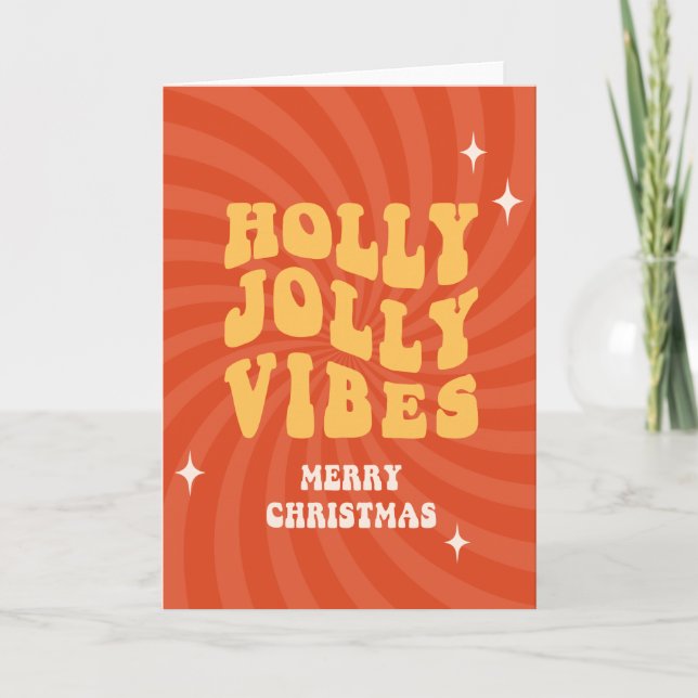 Cartes Pour Fêtes Annuelles Holly Jolly Vibes - Joyeux Noël (Devant)