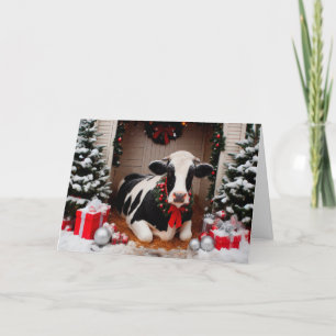 Cartes Pour Fêtes Annuelles Holstein Prêt pour Noël !