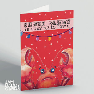 Cartes Pour Fêtes Annuelles Homard des Fêtes de Noël 