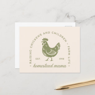 Cartes Pour Fêtes Annuelles Homestead maman poulet amoureux cottagecore vie ag