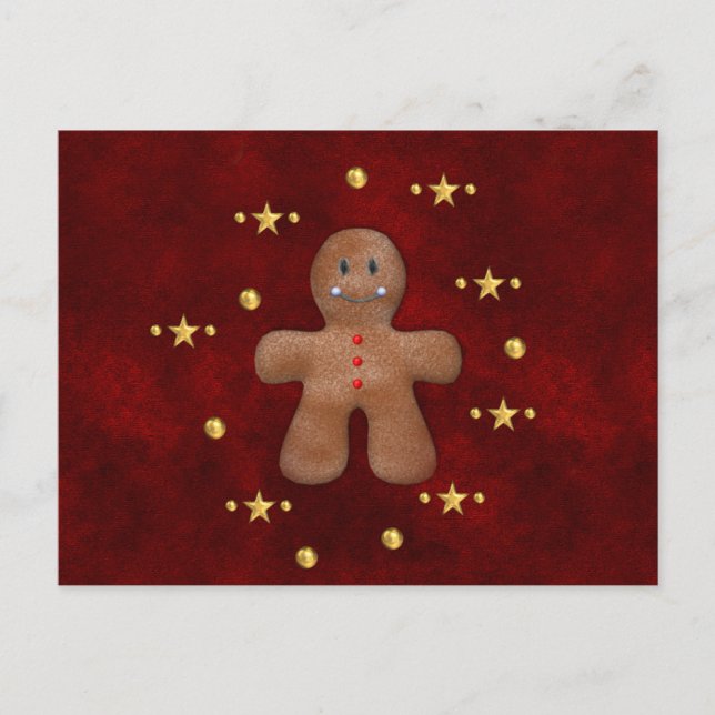 Cartes Pour Fêtes Annuelles Homme en pain d'épices de Noël mignon (Devant)