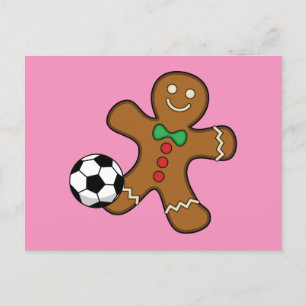 Cartes Pour Fêtes Annuelles Homme en pain d'épices jouant au football