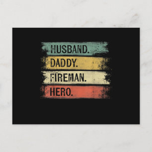 Cartes Pour Fêtes Annuelles Homme Mari Daddy Fireman Hero Pompier