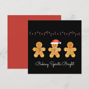 Cartes Pour Fêtes Annuelles Hommes en pain d'épices Esprits de cuisson lumineu