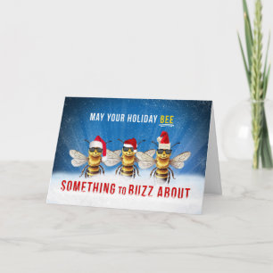 Cartes Pour Fêtes Annuelles Honey Bee Quelque chose à Buzz À propos de Noël