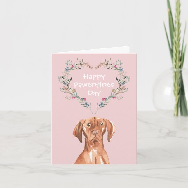 Cartes Pour Fêtes Annuelles Hongrois Vizsla Chien heureux Valentines jour (Devant)