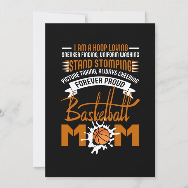 Cartes Pour Fêtes Annuelles Hoop Loving Basket Trouver Uniforme Basketball Mam (Devant)