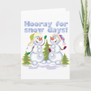 Cartes Pour Fêtes Annuelles HOORAY Pour Les Jours De Neige !