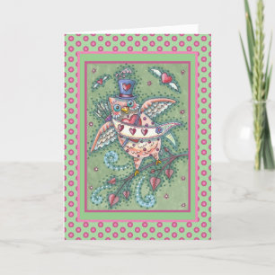 CARTES POUR FÊTES ANNUELLES HOOTS BLANCS N' COEURS CUPID OWL VALENTINE