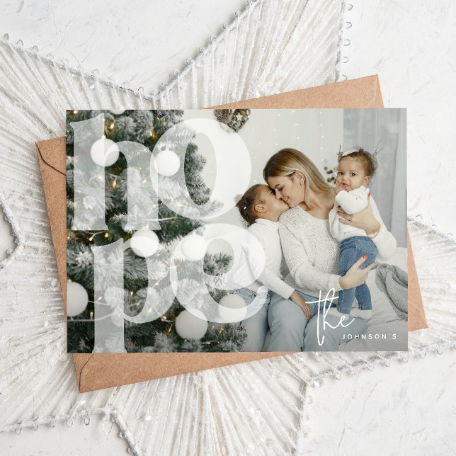 Cartes Pour Fêtes Annuelles HOPE Lettres superposition ' Fête de Noël photo (Créateur téléchargé)
