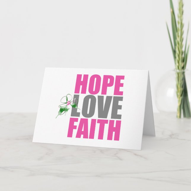 Cartes Pour Fêtes Annuelles Hope Love Faith Christmas Holly (Devant)