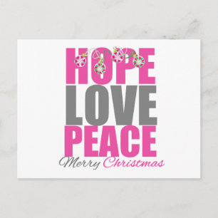 Cartes Pour Fêtes Annuelles Hope Love Peace Joyeux ornements de Noël