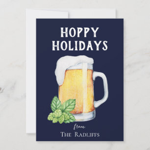 Cartes Pour Fêtes Annuelles Hoppy Holidays Beg Mug Flat Blue Holiday Card