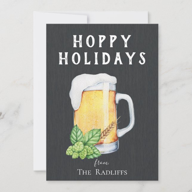 Cartes Pour Fêtes Annuelles Hoppy Holidays Chalkboard Flat Holiday Card (Devant)