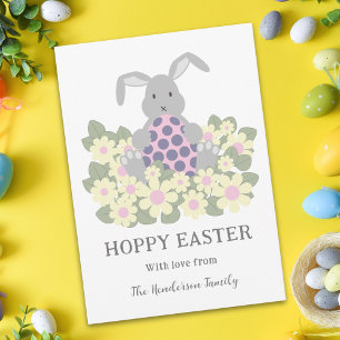 Cartes Pour Fêtes Annuelles Hoppy Lapin De Pâques Floral