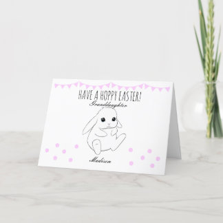 Cartes Pour Fêtes Annuelles Hoppy Pâques mignonne Bunny Grandgirl personnalisé