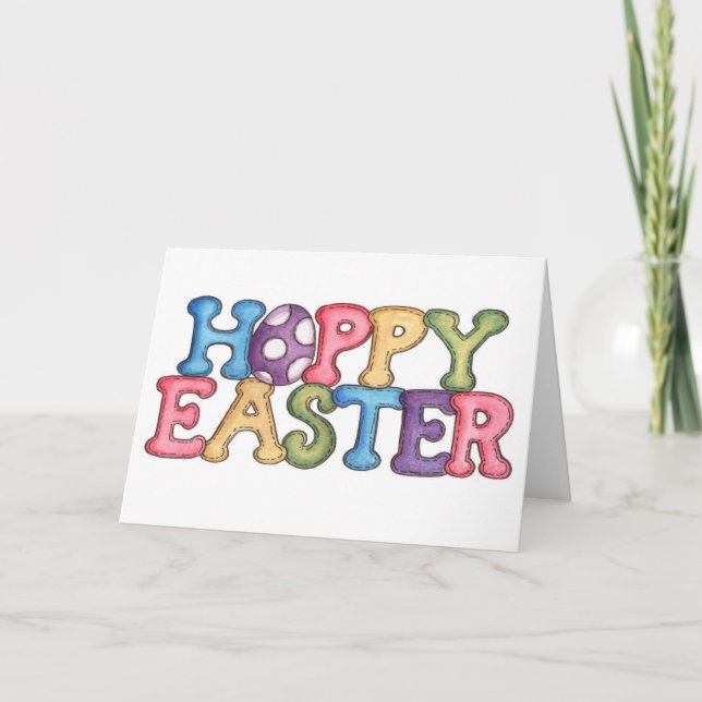 CARTES POUR FÊTES ANNUELLES "HOPPY" SOUHAITS DE PÂQUES REMPLIS D'AMOUR (Devant)