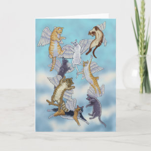 Cartes Pour Fêtes Annuelles Horloge d'Angel Chats par Rachel Armington