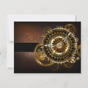 Cartes Pour Fêtes Annuelles Horloge Steampunk avec des engrenages anciens