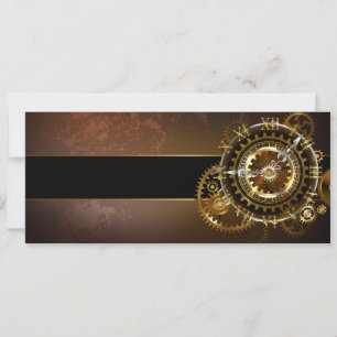 Cartes Pour Fêtes Annuelles Horloge Steampunk avec des engrenages anciens
