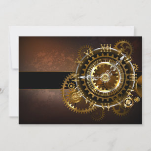 Cartes Pour Fêtes Annuelles Horloge Steampunk avec des engrenages anciens