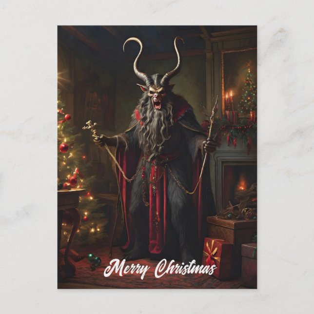Cartes Pour Fêtes Annuelles Horreur Noël Krampus (Devant)