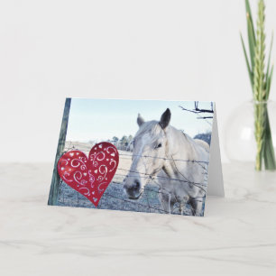 Cartes Pour Fêtes Annuelles HORSE coeur Valentine