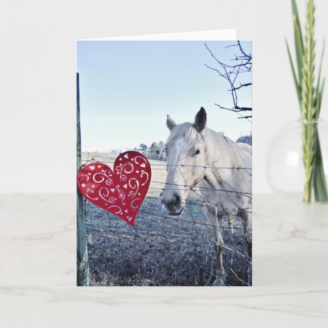 Cartes Pour Fêtes Annuelles HORSE coeur Valentine (Devant)