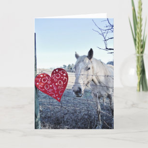Cartes Pour Fêtes Annuelles HORSE coeur Valentine
