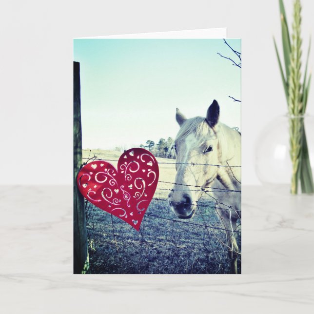 Cartes Pour Fêtes Annuelles HORSE coeur Valentine (Devant)