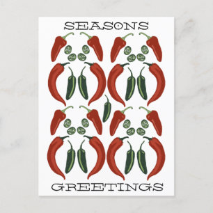 Cartes Pour Fêtes Annuelles HOT & SPICY Jalapeño Chile Peppers Art Motif