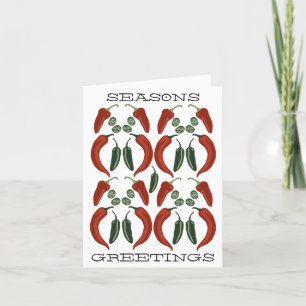 Cartes Pour Fêtes Annuelles HOT & SPICY Jalapeño Chile Peppers Motif Art Pos