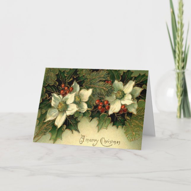 Cartes Pour Fêtes Annuelles Houx (Devant)