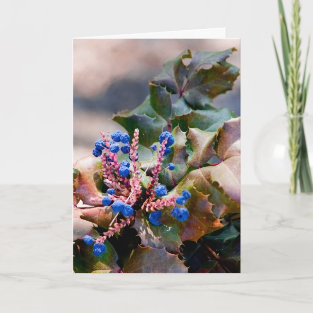 Cartes Pour Fêtes Annuelles Houx de raisin (Devant)