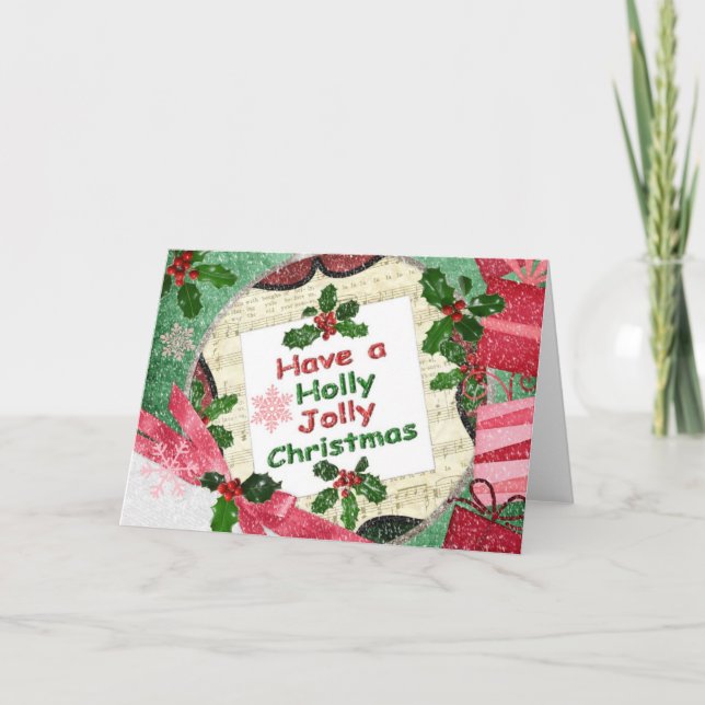 Cartes Pour Fêtes Annuelles houx très (Devant)