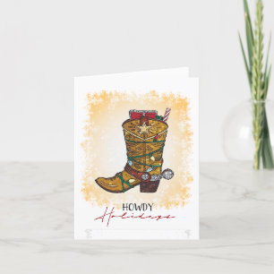 Cartes Pour Fêtes Annuelles Howdays Christmas Lights Cowboy Boot