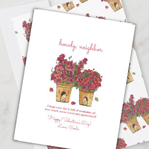 Cartes Pour Fêtes Annuelles Howdy Neighbor Valentine's Day Holiday Card